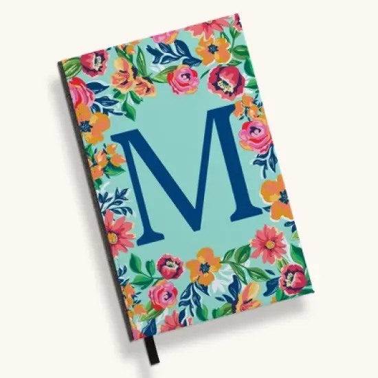 Personalization Mall Flowery Initial Journal, Blue Aqua image {17}