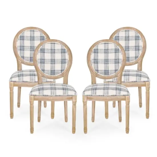 Set of 4 Phinnaeus French Country Fabric Dining Chairs - Christopher Knight Home image {12}