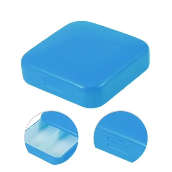 Unique Bargains Square 2 Compartment Pill Case 1 Pc image {2}