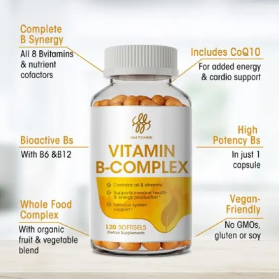 MM IMatchme Vitamin B Complex Capsules, with Vitamin B1, B2, B3, B6, B12 image {1}