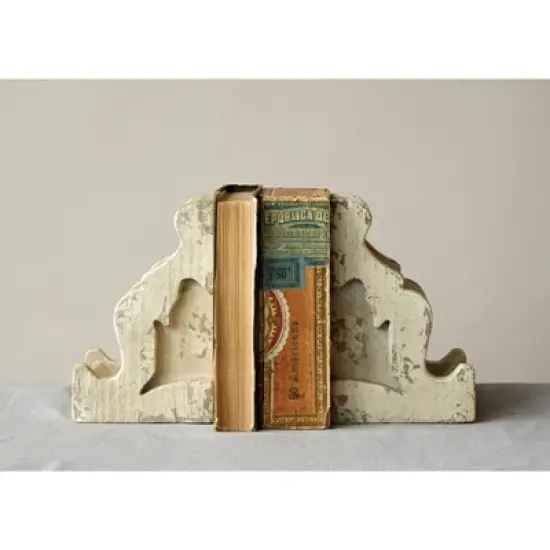 Set of 2 Corbel Shaped Bookends White - Storied Home image {1}