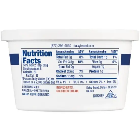 Daisy Pure & Natural Sour Cream - 8oz image {2}