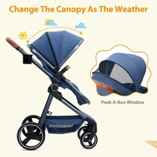 Convertible Baby Stroller, Foldable Pushchair image {6}
