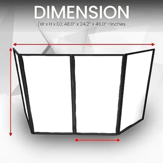 Pyle DJ Booth Foldable Cover Screen - Portable Event Facade Front Board Video Light Projector Display Scrim Panel with Folding Steel Frame Stand image {1}