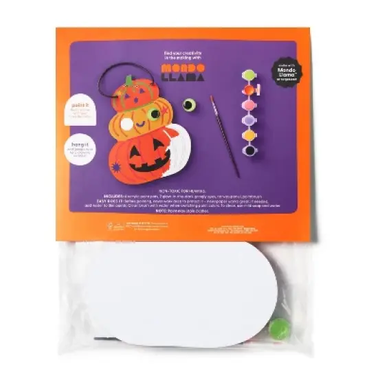 Halloween Craft Jack-O-Lantern Canvas Painting Kit - Mondo Llama&trade; image {2}