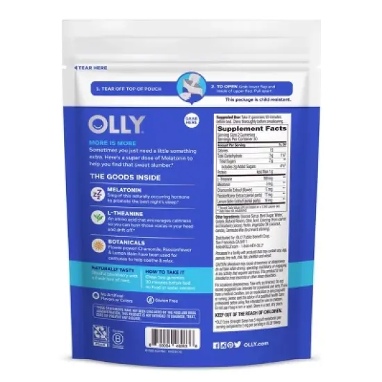 OLLY Extra Strength Sleep Gummies with 5mg Melatonin - Blackberry Zen image {1}