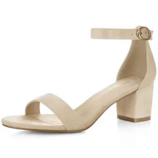Allegra K Women's Open Toe Block Ankle Strap Heel image {13}