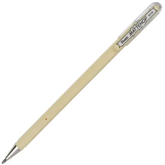 Pentel Arts Hybrid MATTEHOP Gel Roller, 1.0mm, Matte Ivory White Ink, Pack of 12 image {3}