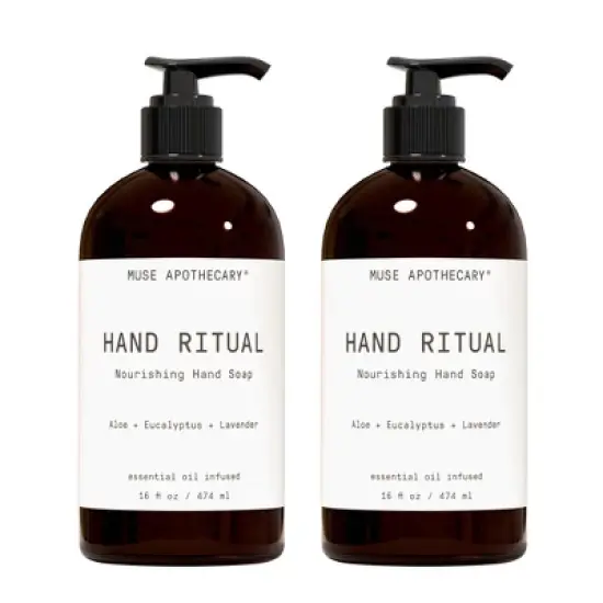 Muse Apothecary Hand Ritual - Aromatic and Nourishing Hand Soap, Infused with Essential Oils - 16 oz, Aloe + Eucalyptus + Lavender, 2 Pack image {8}