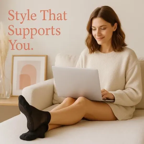 Women&rsquo;s 3- Pack Non-Slip Sheer Ankle Socks &ndash; Breathable Nylon with Cushioned Cotton Sole image {7}