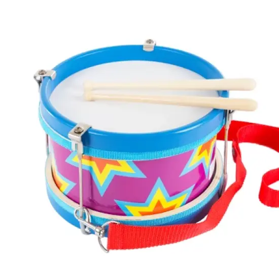 Double-sided Toy Marching Drum with Adjustable Strap and Two Wooden Drum Sticks by Hey! Play! image {1}