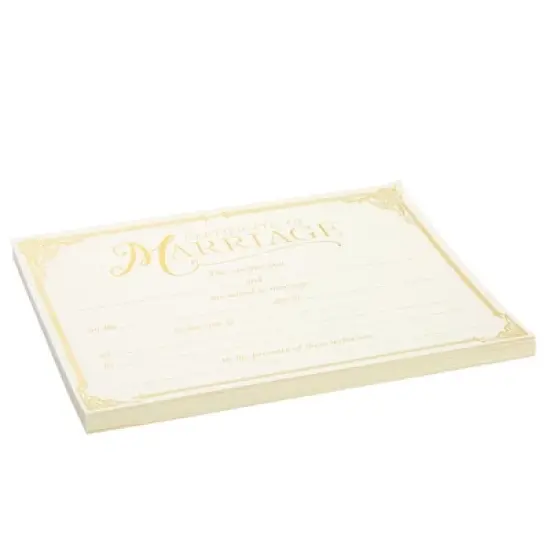 Juvale 48 Pack Marriage Certificates with Gold Foil Edges for Wedding Ceremony, Official Newly Weds, Proposals, Ivory Offset Paper,11 x 8.5 In image {6}