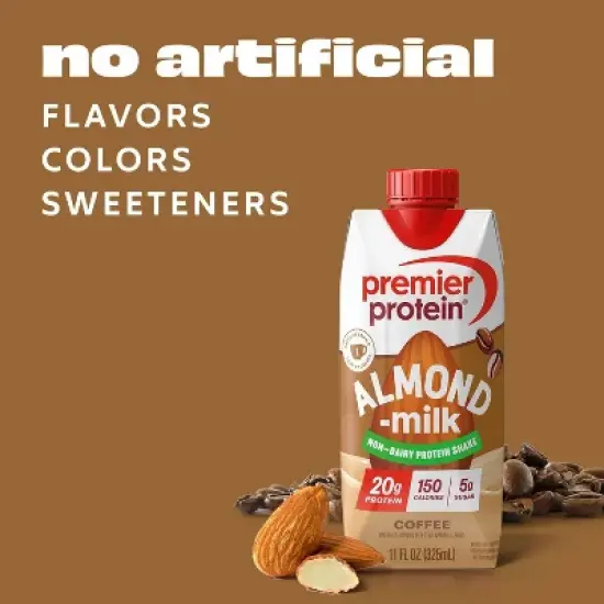 Premier Protein Almond Milk Shake - Coffee - 11 fl oz/4pk image {3}