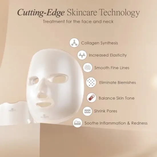 Project E Beauty LightAura Plus LED Mask | 7 Colors Led Face Mask Light Therapy | Red Light Therapy for Face and Neck | Anti-aging Anti-Acne |Facial image {1}