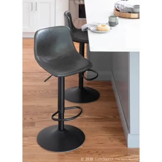 Set of 2 31.25" Duke Industrial Adjustable Height Barstools - LumiSource image {14}