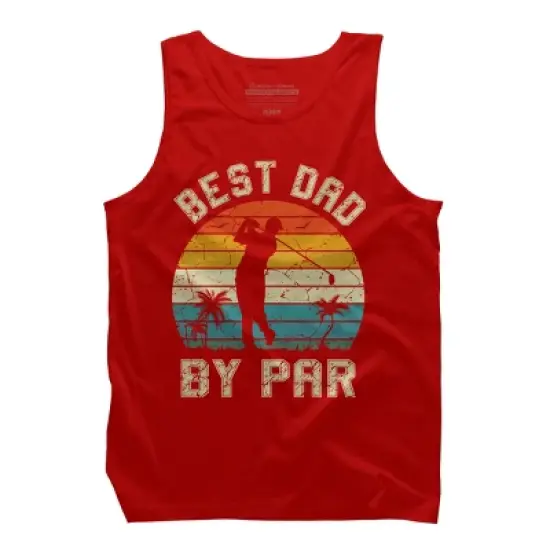 Men's Design By Humans Best Dad By Par Tropical Golf By Tank Top image {4}