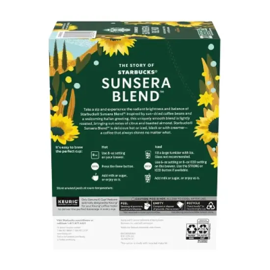 Starbucks Sunsera Blend Blonde Roast Keurig K-Cup Coffee Pods - 22ct image {7}