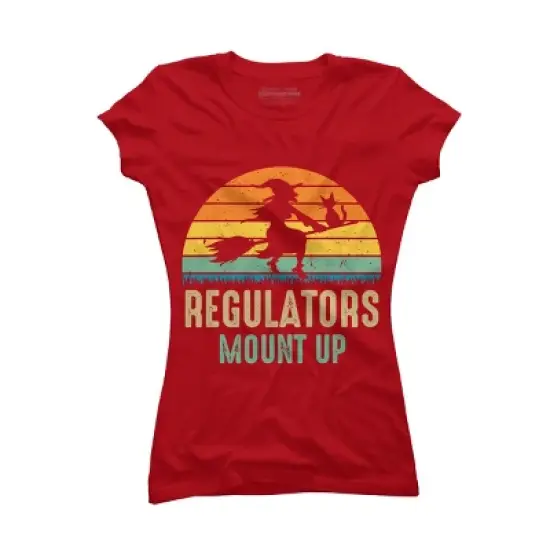 Junior's Design By Humans Regulators Mount Up Halloween Witch By RedBirdLS T-Shirt image {7}