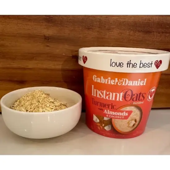Gabriel & Daniel Instant Oatmeal with Turmeric, Almonds & Coconut | Organic, Gluten-Free, Non-GMO &ndash; High Fiber & Protein Breakfast &ndash; 6 Pack image {5}