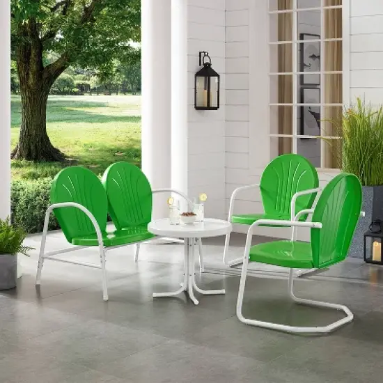 Griffith 4pc Outdoor Conversation Set - Kelly Green - Crosley image {1}