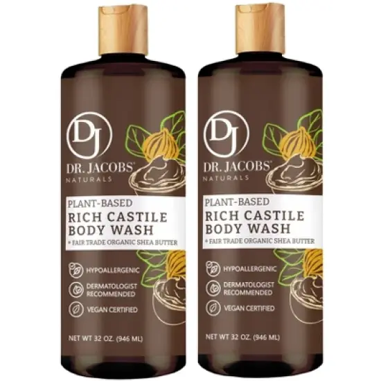 DR.JACOBS NATURALS Natural Plant Based Castile Shea Butter Body Wash-Hypoallergenic-Dermatologist Tested-Sulfate-Free image {8}