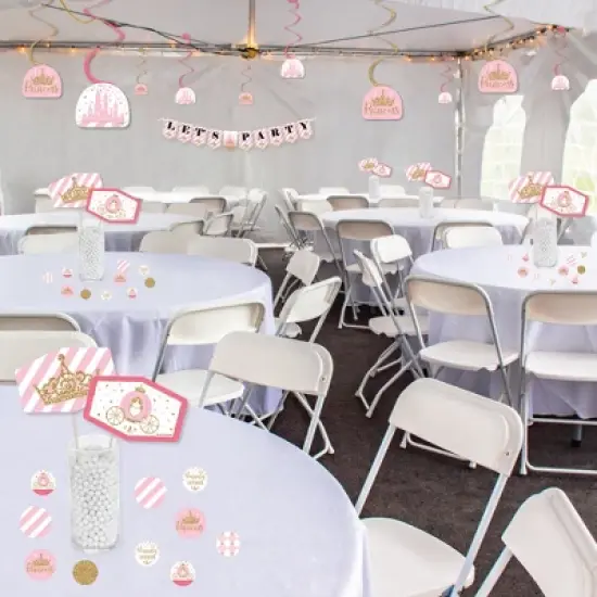 Big Dot of Happiness Little Princess Crown - Pink and Gold Baby Shower or Birthday Party Supplies Decoration Kit - Decor Galore Party Pack - 51 Pieces image {2}