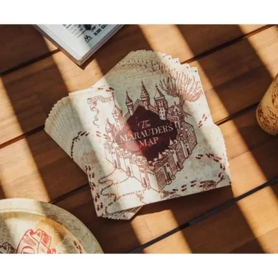 Silver Buffalo Harry Potter Marauder's Map 60-Piece Party Tableware Set | Cups, Plates, Napkins image {3}