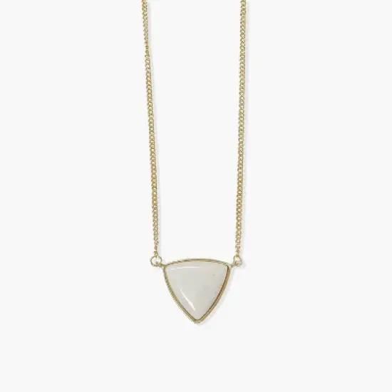 Sanctuary Project by sanctuaire White Pearlescent Statement Triangle Pendant Necklace Gold image {1}