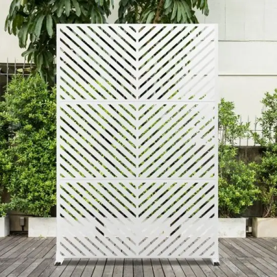 Dovelina Metal Outdoor Privacy Screen Patio Decorative Screens Freestanding Privacy Panels Privacy Fence image {7}