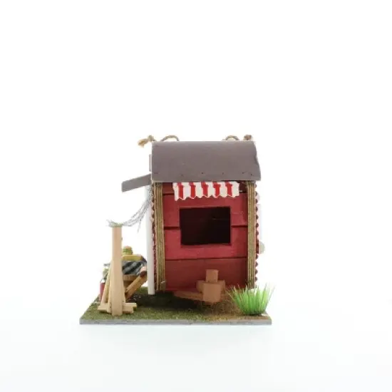 7.95" Trailer Wood Birdhouse Red - Zingz & Thingz image {4}