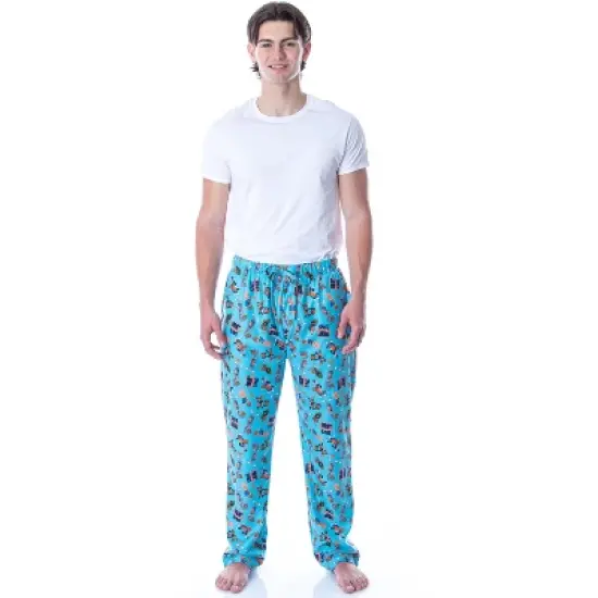 Space Jam A New Legacy Adult Men's Allover Character Loungewear Pajama Pants Blue image {1}