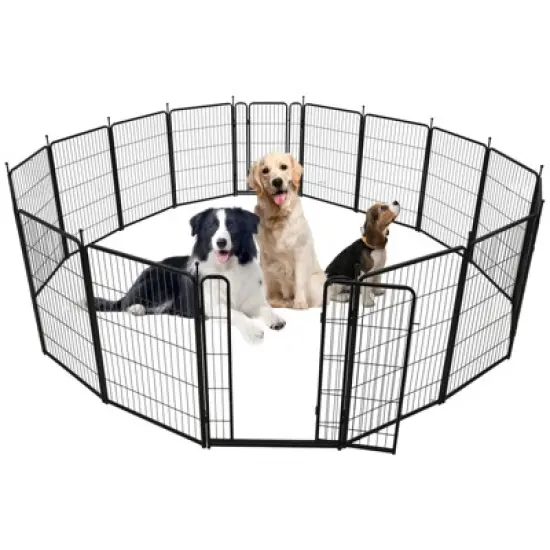 Dog Playpen for Large Medium Small Dogs,  Metal Dog Fence with Gate,40 inch 8 Panels Outdoor Pet Play Pen，Portable and Fold up Puppy Exercise Pen image {3}