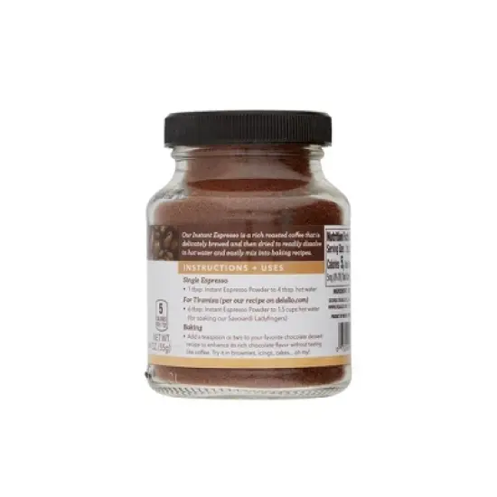 DeLallo Instant Espresso Powder, 1.94 Ounce Jar, 3 Pack, For Baking and Drinks,100% Dark Roast Coffee, Naturally Caffeinated, Non GMO image {8}