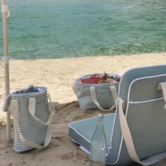 Sunnylife Light Cooler Bag - La Palma Sage Stripe - 4.9Gal, Hot/Cold Insulation image {5}