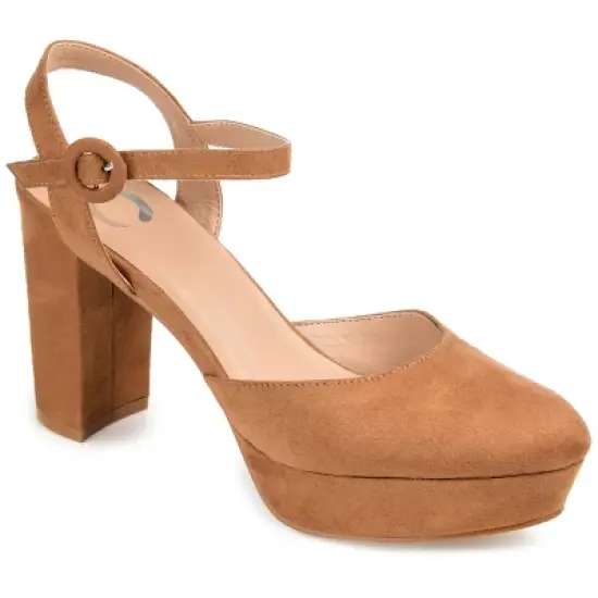 Journee Collection Womens Roslynn Almond Toe High Block Heel Pumps image {13}