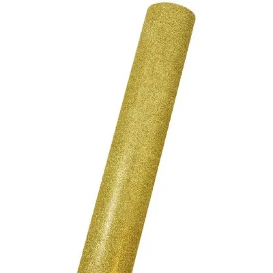 JAM PAPER Gold Glitter Gift Wrapping Paper Roll - 1 pack of 25 Sq. Ft.: Christmas & Birthday Gift Wrap, Paper Gold Stars image {2}