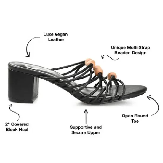 Journee Collection Womens Kennadi Multi Strap Block Heel Sandals image {7}