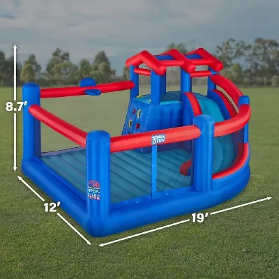 Sunny & Fun Inflatable Bounce House, Bouncy Castle with Slide image {1}