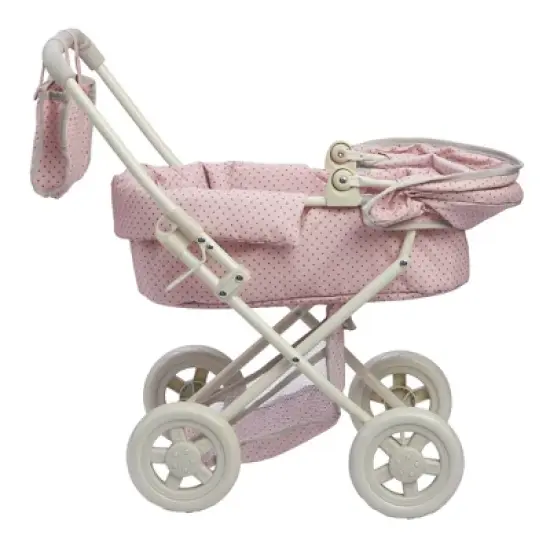 Olivia's Little World - Polka Dots Princess Baby Doll Deluxe Stroller - Pink & Gray image {4}