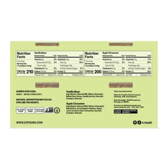 MUSH Apple Cinnamon + Vanilla Overnight Oats - 20oz/4ct image {2}