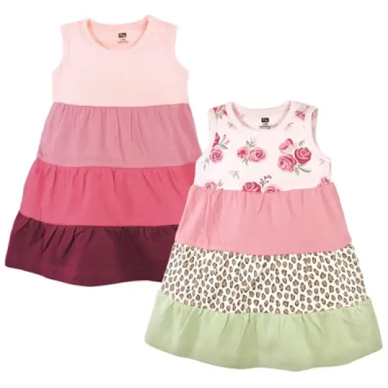 Hudson Baby Baby Girls Cotton Dresses, Blush Rose Leopard image {9}