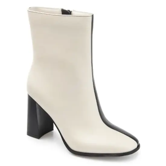 Journee Collection Womens January Tru Comfort Foam Inside Zip Stacked Heel Booties image {9}