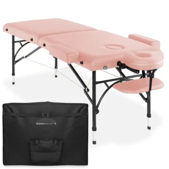 Saloniture Professional Portable Lightweight Bi-Fold Massage Table with Aluminum Legs image {9}