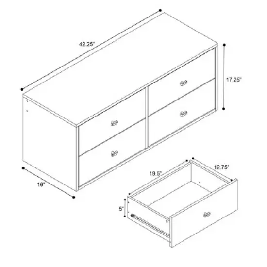 Hanging Dresser and Nightstand Set White - Prepac image {7}