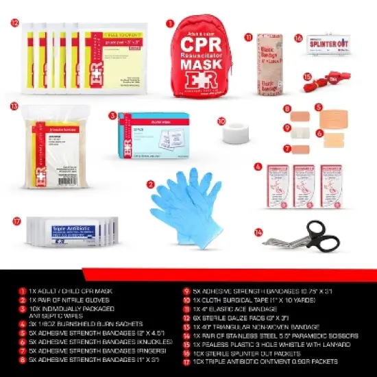 72-Piece First Aid Fanny Pack Kit with Adult & Infant CPR Masks image {1}