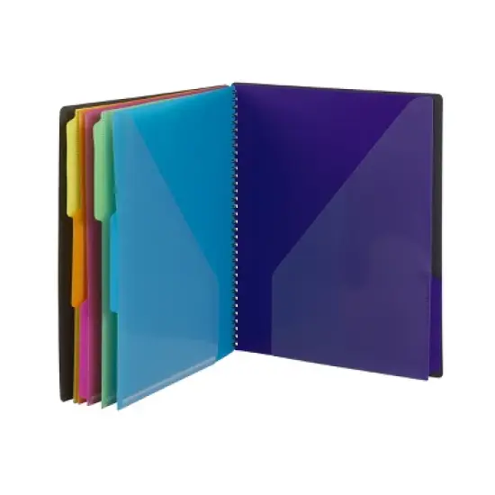 Smead Poly Project Organizer, Letter Size, 1/3-Cut tab, Gray with Bright Colors (89207) image {3}