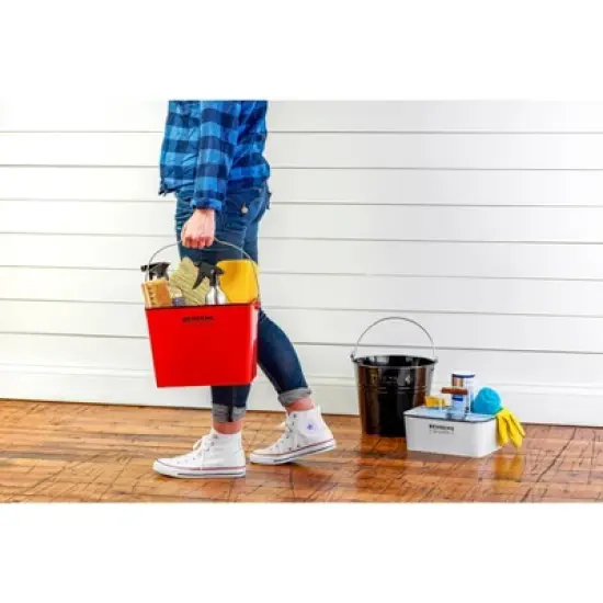 Behrens Rectangular Galvanized Steel Bucket Red image {1}