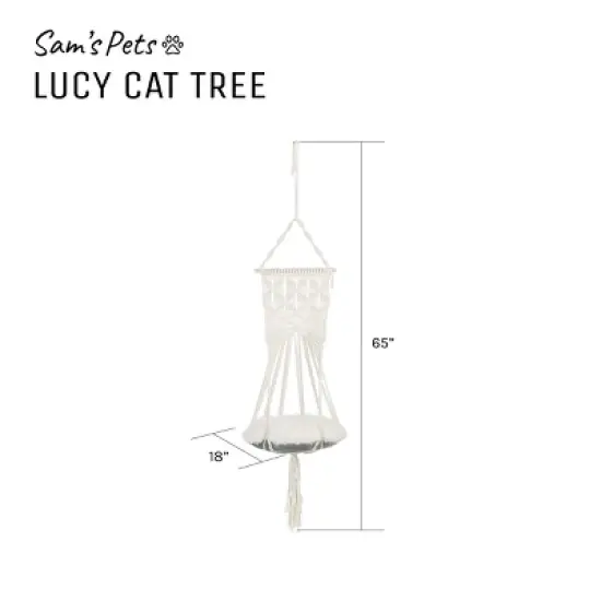 Sam's Pets Lucy Macram White Cat Tree image {5}