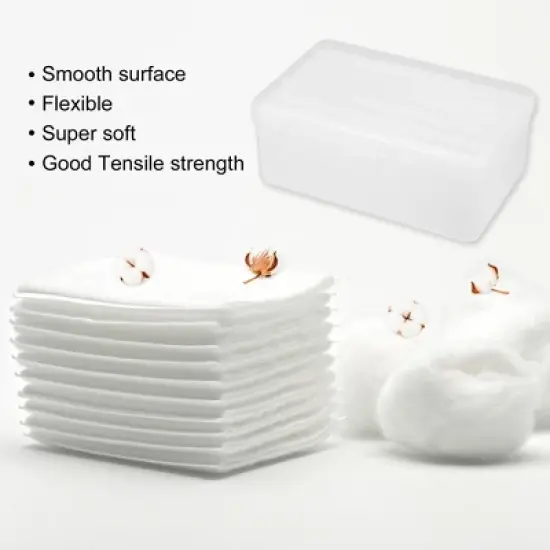Unique Bargains Pack of 120pcs Makeup Cotton Pads Facial Lip Eye Makeup Remover Pads Soft Gentle Makeup Tools White image {2}