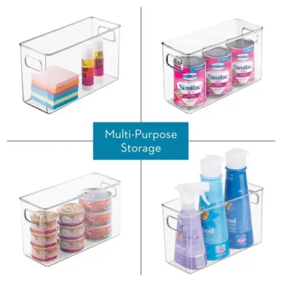 iDesign Set of 4 Pantry Storage Bins with Handles - Clear image {6}